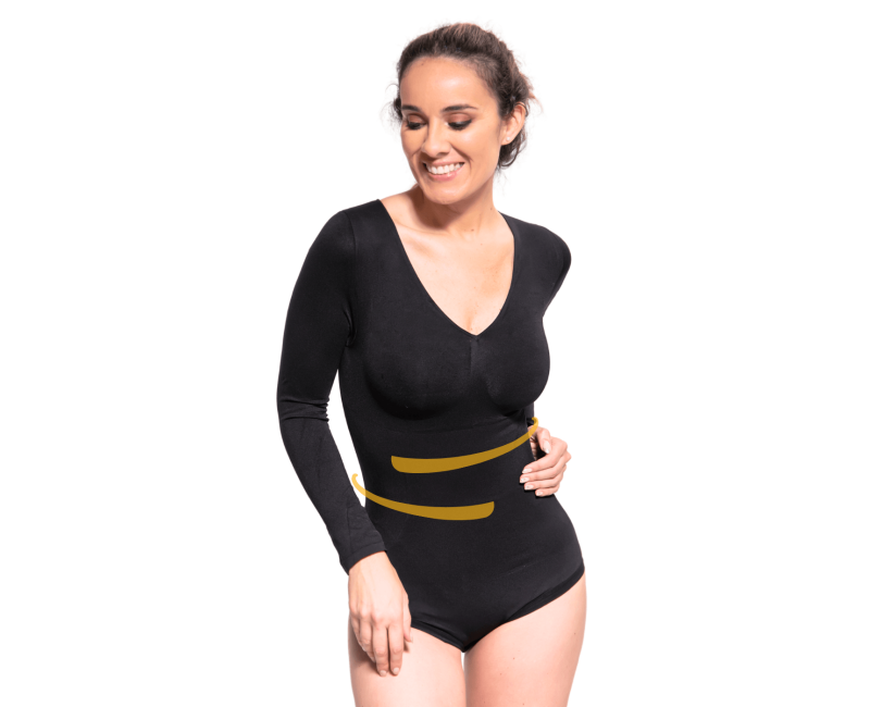 💙 Body manga larga modelante Karam – Faja