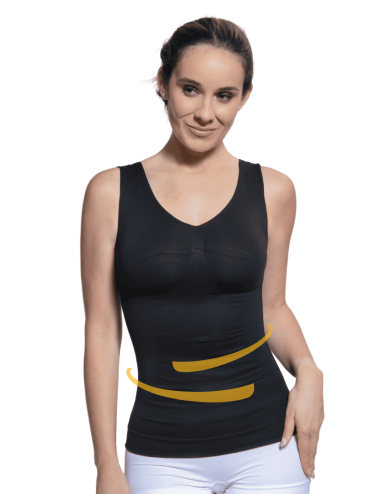 💙 Camiseta en V modelante Karam – Faja y escote en V