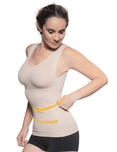 💙 Camiseta en V modelante Karam – Faja y escote en V