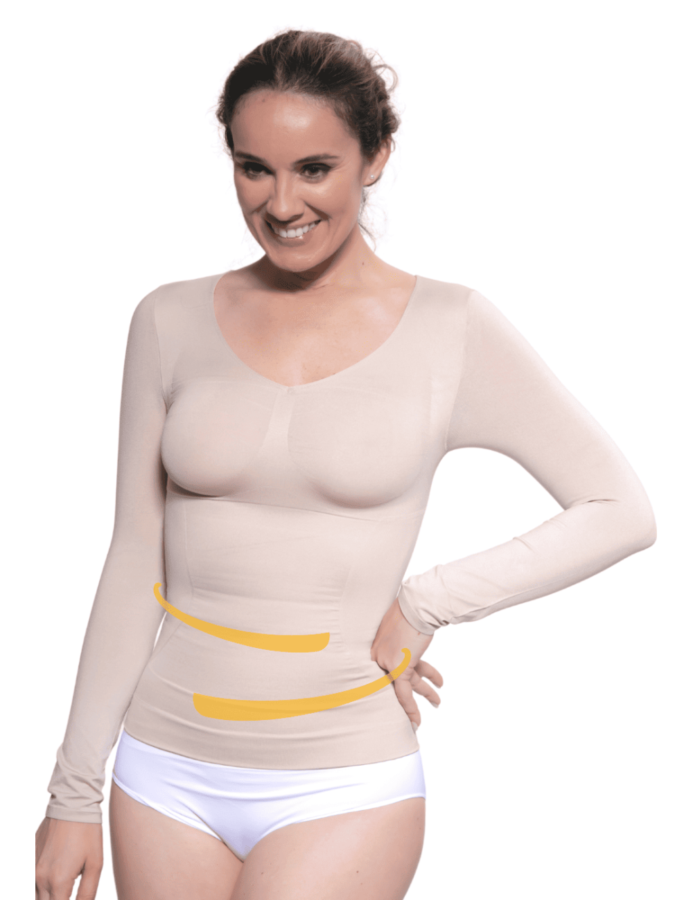 💙 Camiseta manga larga modelante Karam – Faja